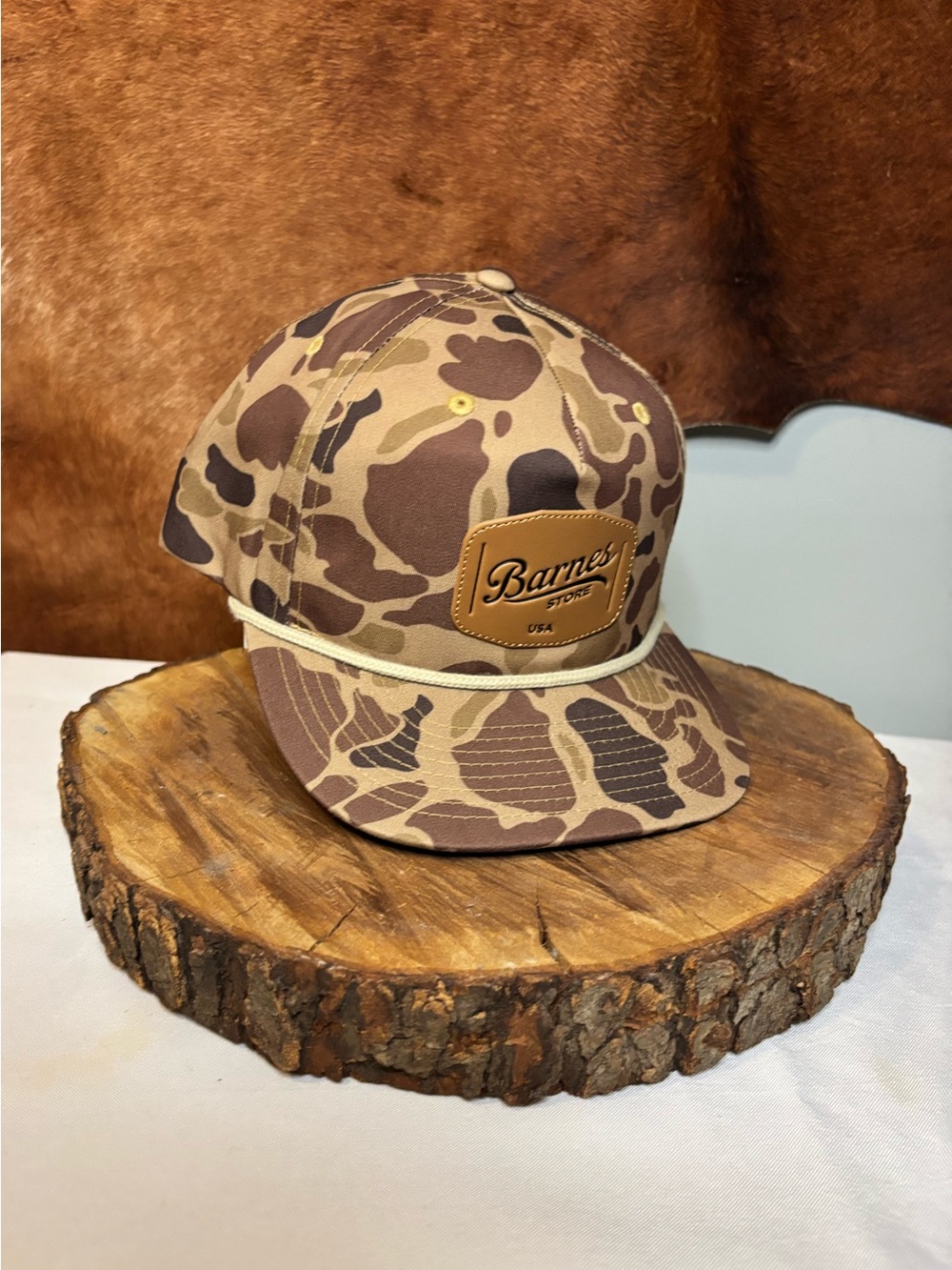Barnes Store USA Duck Camo Snapback Hat | Hunting Camo Rope Cap | Adjustable
